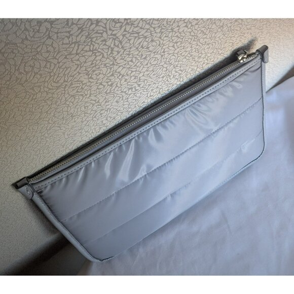 Kate Spade Ella Wristlet Pouch Large Nylon Clutch Bag Brushed Steel K9598 - Picture 3 of 12